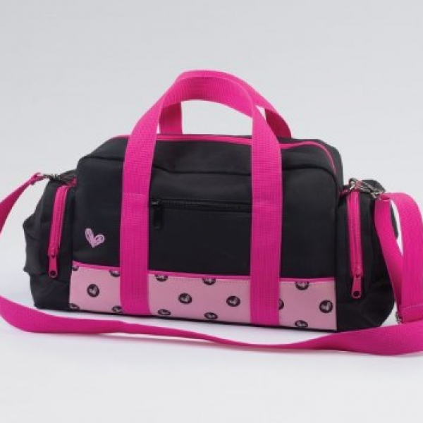 Spotty Hearts Black Dance/Sports Bag