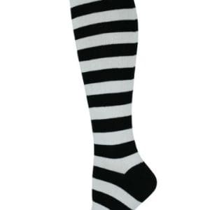 White and black stripe sock