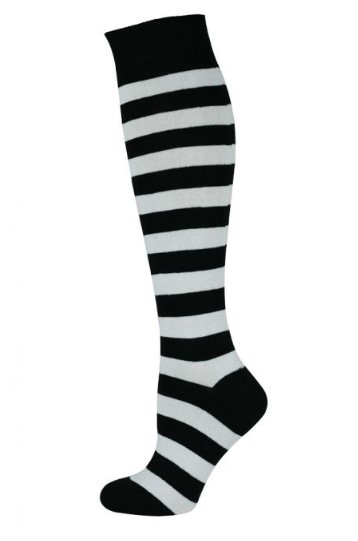 White and black stripe sock