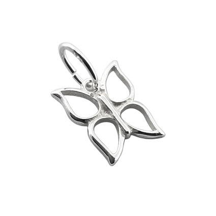 Silver charm in shape of butterfly