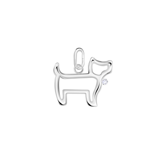 Silver charm in shape of a dog